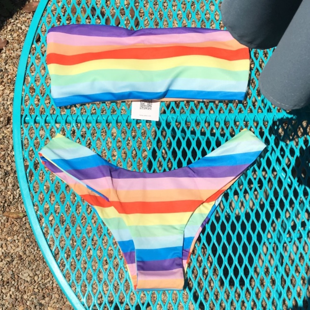 Rainbow Striped Zaful Bikini